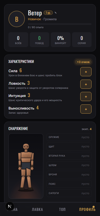 Профиль бойца